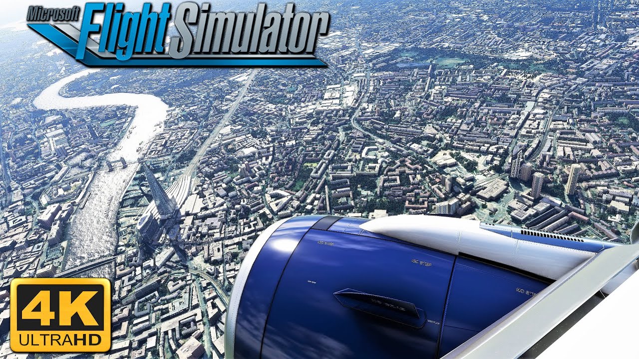 (4K) Microsoft Flight Simulator 2020 *ULTRA GRAPHICS STEEP London City Airport* Approach | A320NEO