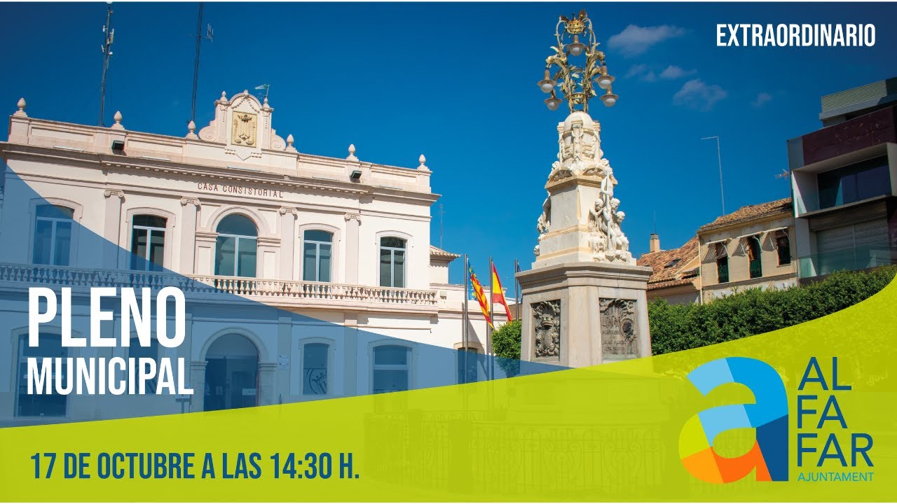 Pleno extraordinario 17 de octubre de 2025 Alfafar