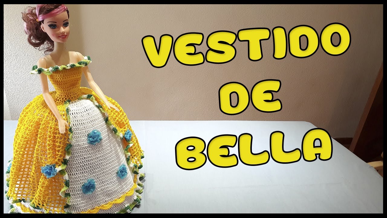 Vestido de Bella a crochet para Muñeca
