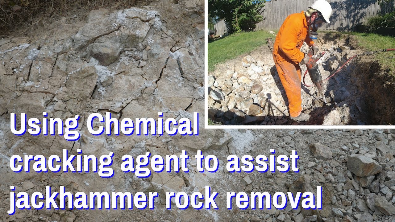 Using Chemical Cracking Agent to assist jackhammer rock removal