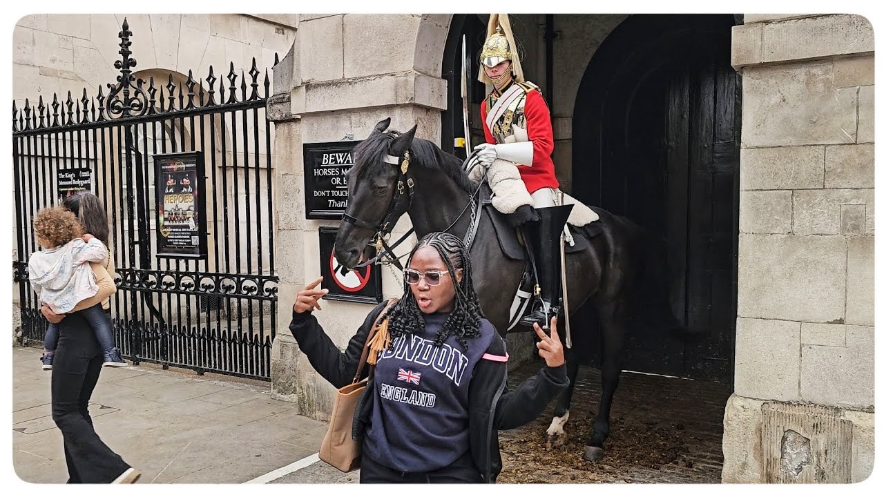 MOVE! Guard and Horse Were Both Ready to Charge This Tourist!