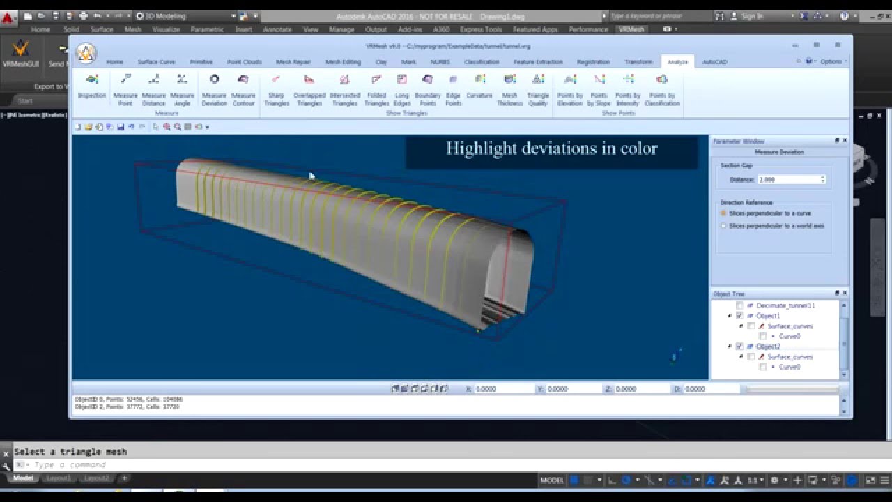 VRMesh for AutoCAD &ndash; Measure Deviation