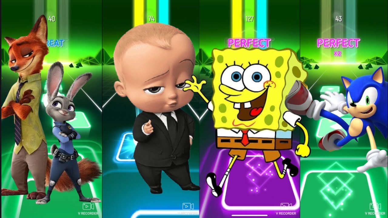 😱What happens when legendary cartoon characters take on an impossible Tiles Hop challenge? 😱