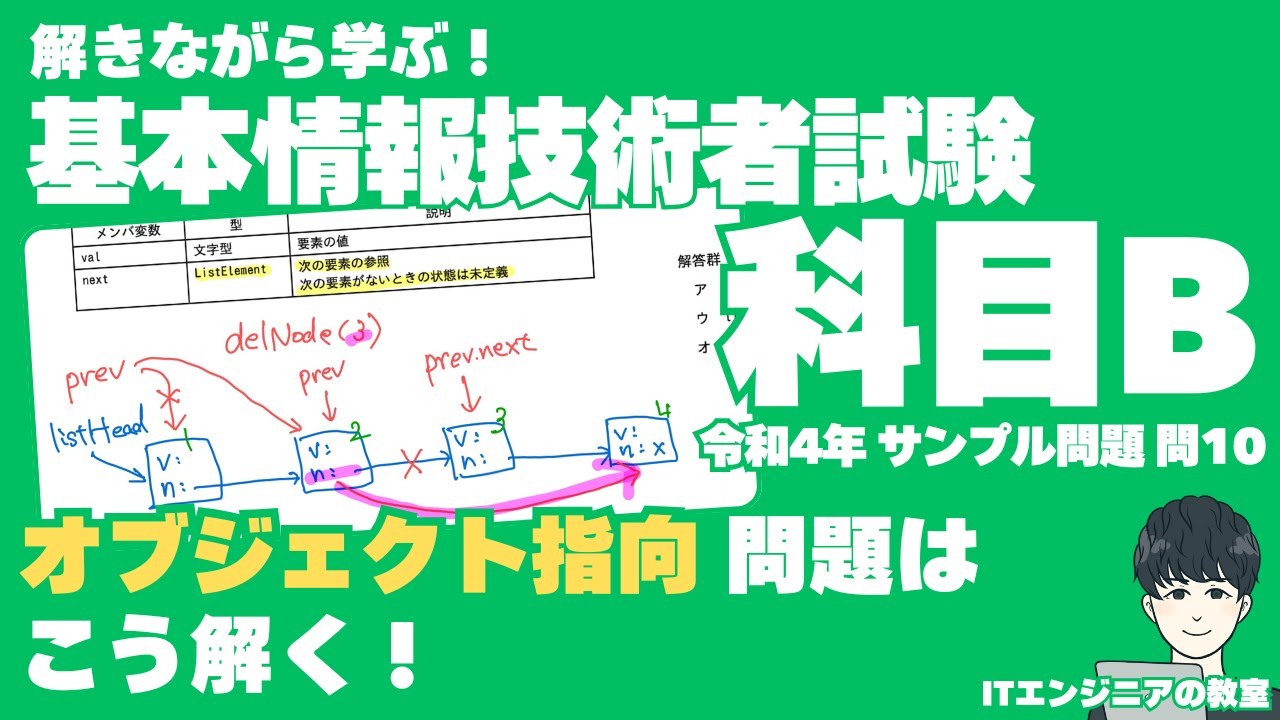 オブジェクト指向問題はこう解く！/【解きながら学ぶ！基本情報技術者試験 科目B 】令和４年度 サンプル問題 問１０