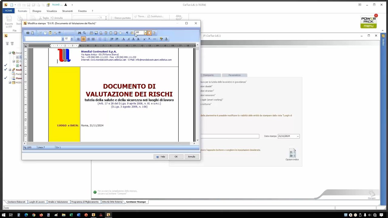 Tutorial CerTus-LdL - I capitoli della relazione - ACCA software