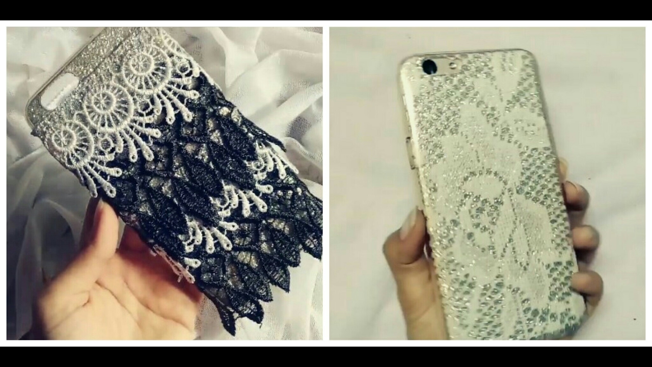 DIY | lace glitter phone case 💖