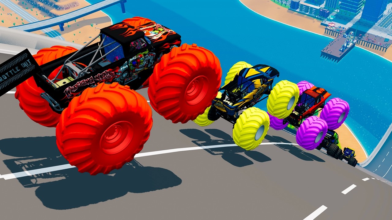 Epic High Speed monster trucks jumps stunts & crashes #54 | BeamNG Drive