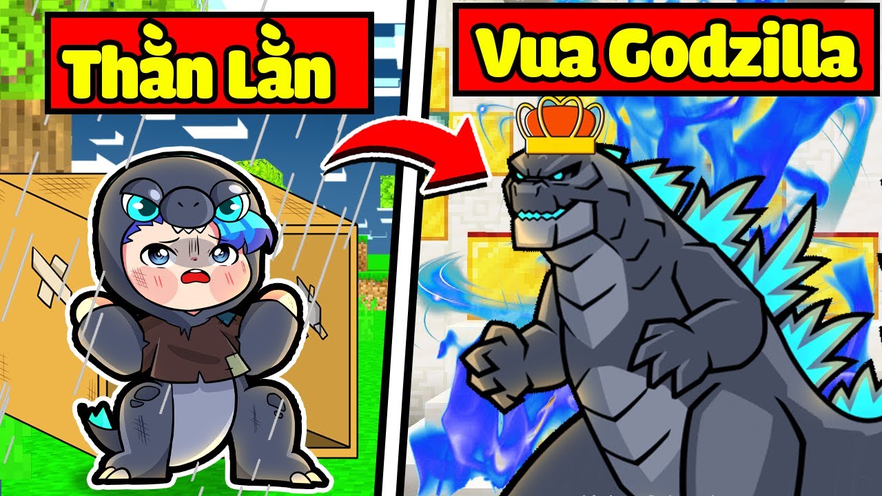 HUY NOOB EM BÉ CHUYỂN SINH THÀNH HOÀNG TỬ GODZILLA TRONG MINECRAFT*HUY TỪ THẰN LẰN THÀNH GODZILLA