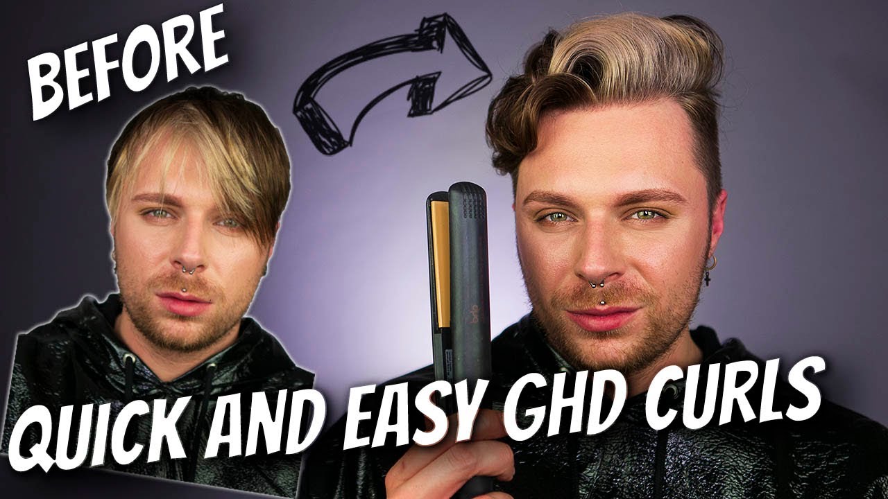 CURLING MEN HAIR WITH FLAT IRON TUTORIAL | Easy Way To Curl Short Hair | Curling Short Hair Tutorial
