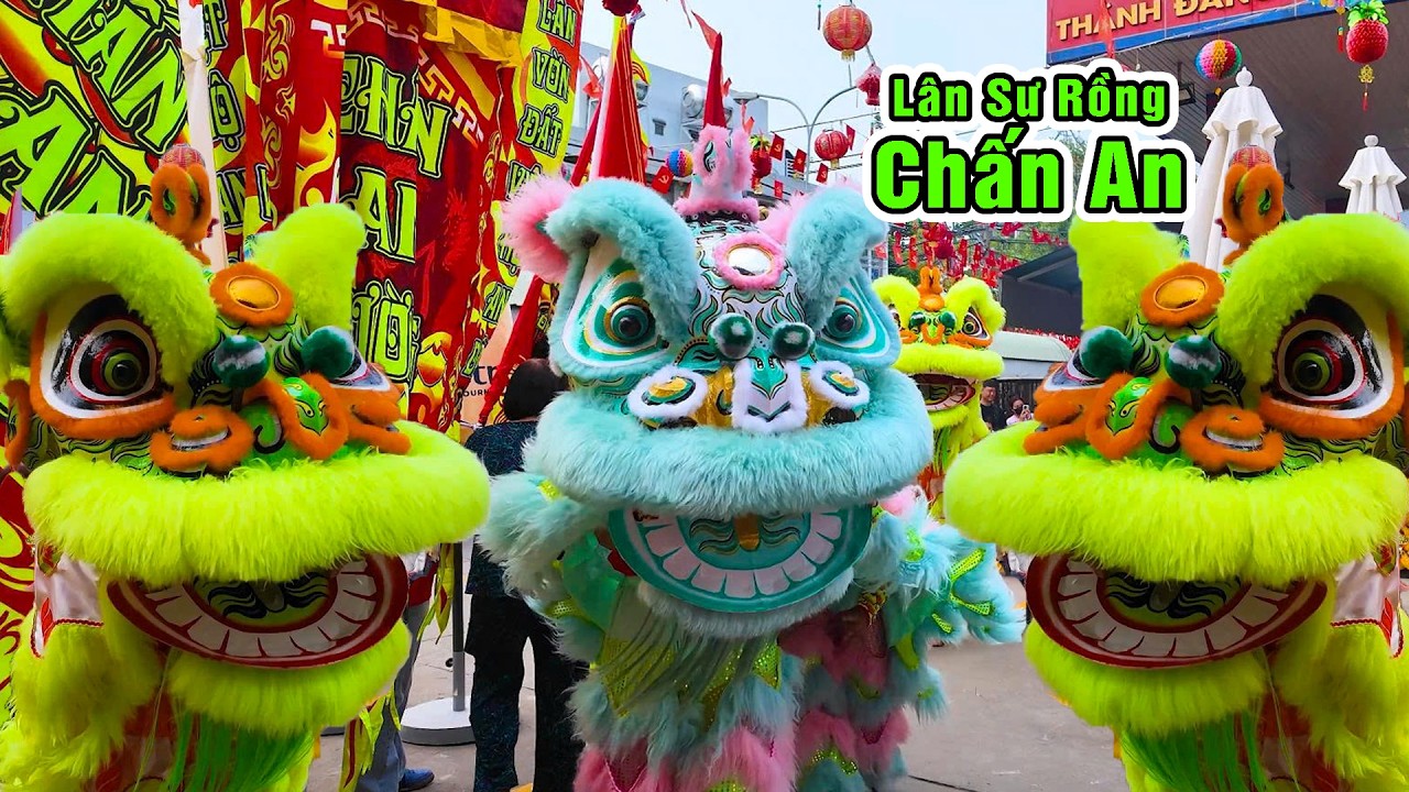 Múa Lân Sư Rồng Chấn An cúng Chùa Bà Thiên Hậu Bình Dương nhân dịp Khai Quang Điểm Nhãn 2026
