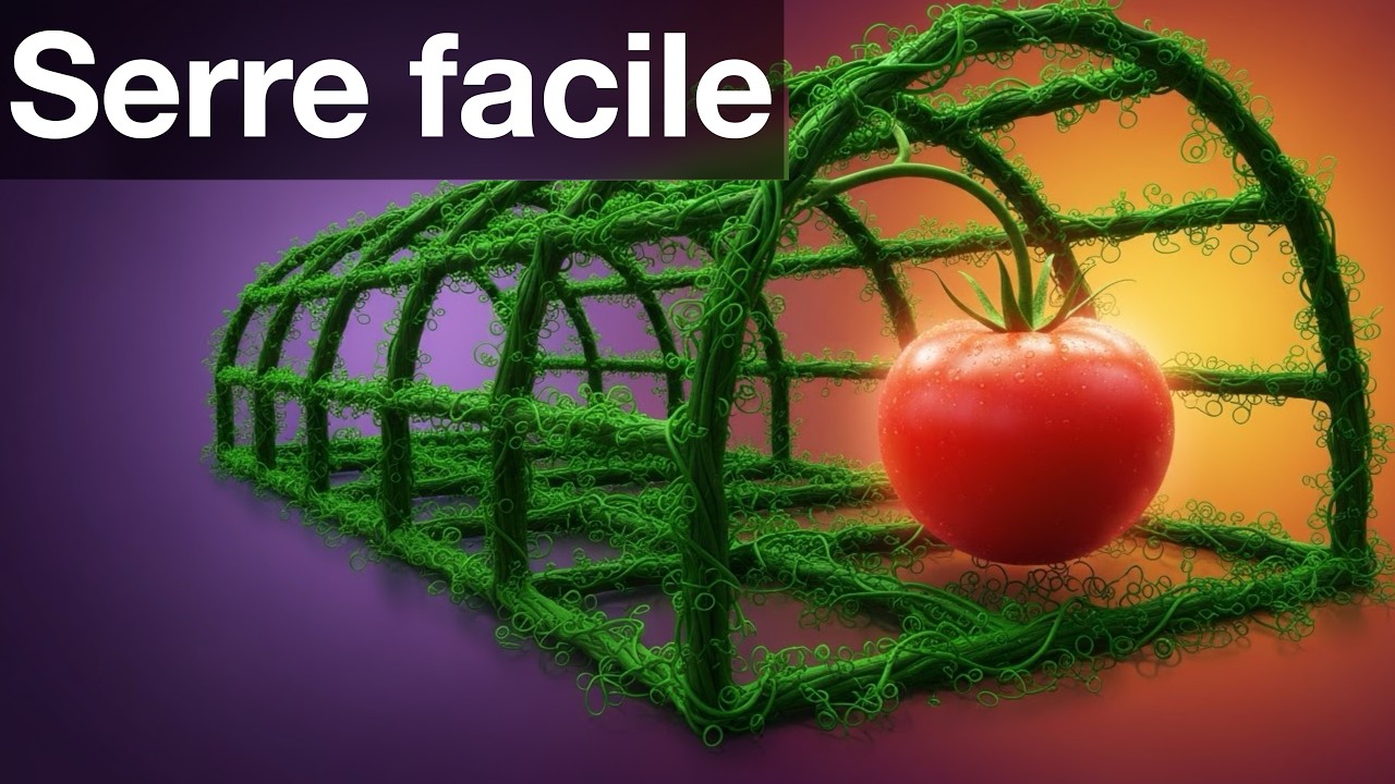 Serre à tomates sur ficelles 1/3 — montage complet & bâche