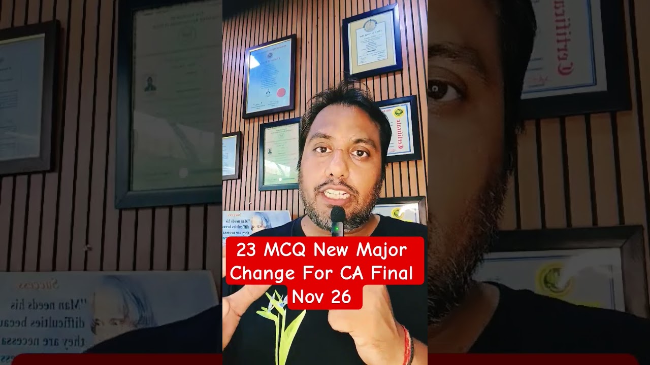 ICAI Major Change in Nov 26 CA Final Exam #icainews #cafinal #caexam #shorts #ytshorts #viral #icai
