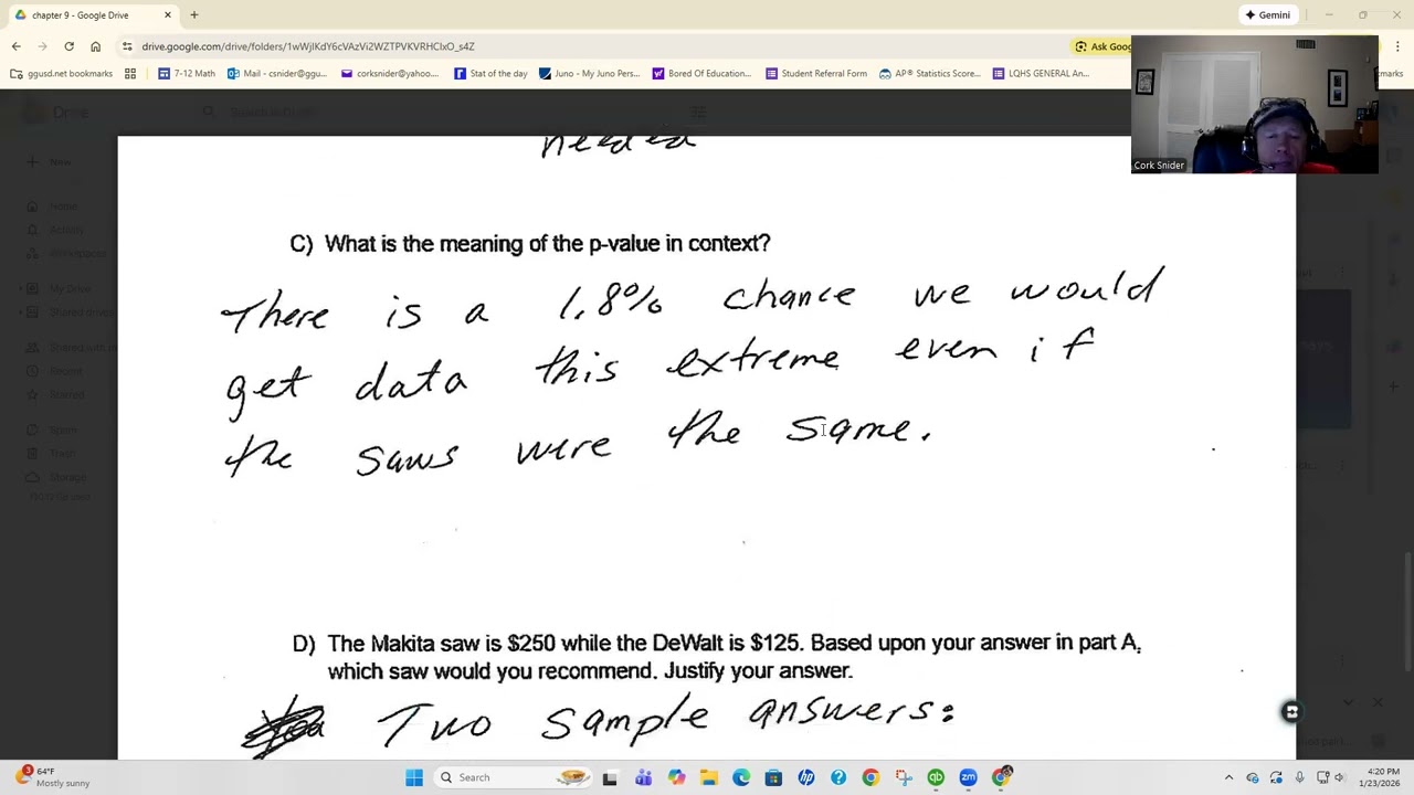 Stat Nation quiz chapter 9 #2 (matched pair)