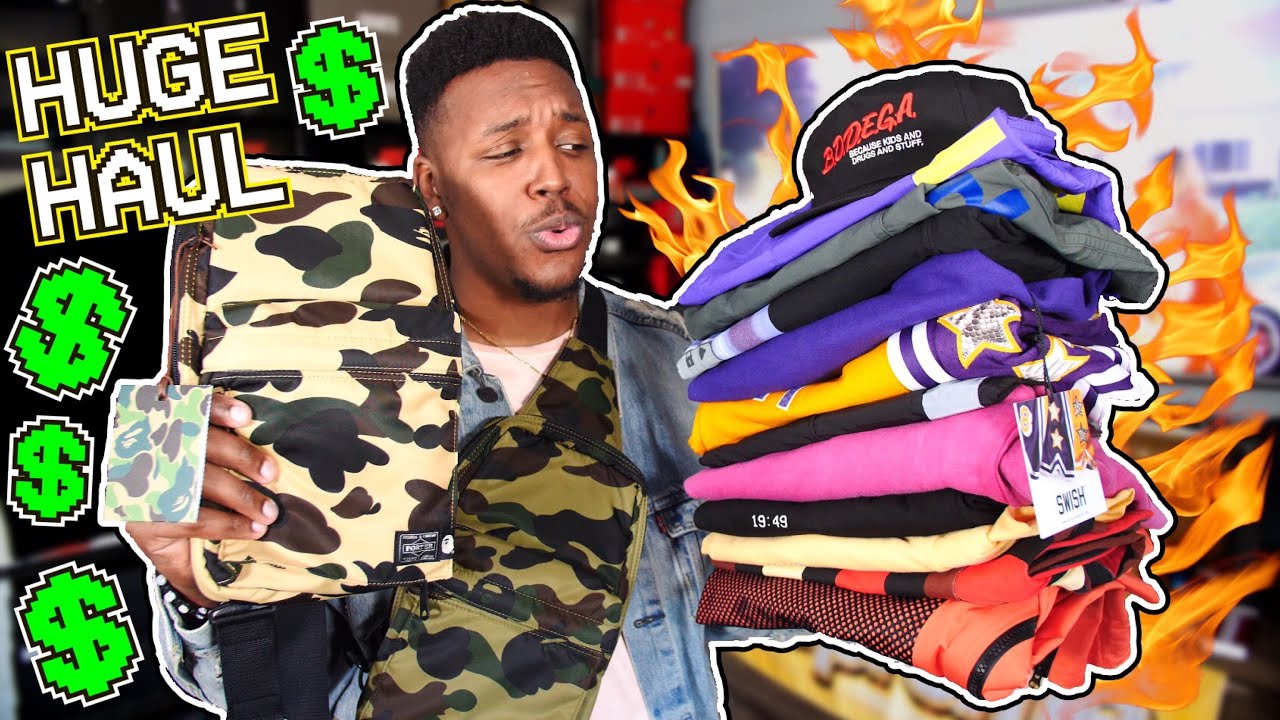 HUGE HYPEBEAST CLOTHING HAUL FT. BAPE, NIKE, GUESS, PLEASURES & MORE! $1500+ IN HEAT