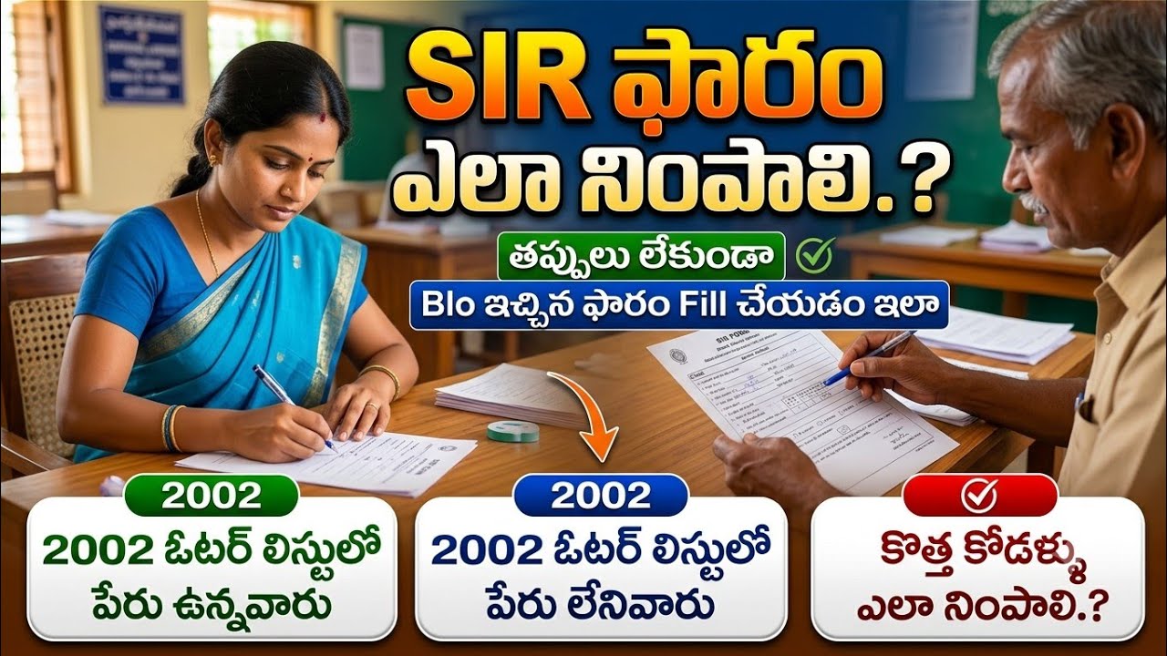 తప్పులు లేకుండా BLO ఇచ్చిన #SIR​ #voter​ Form నింపడం How to Fill SIR Form telugu 2026 SIR form fill 