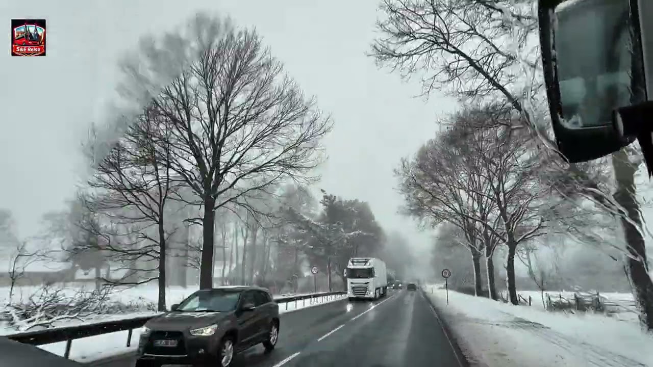Fahrt von Deutschland nach Belgien, Schneeunterschied zwischen den Ländern