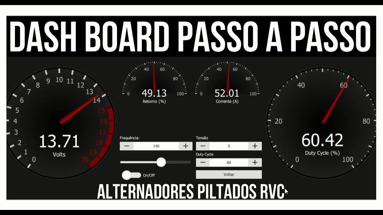 TESTE DE ALTERNADORES PILOTADOS PASSO A PASSO COM NOVO DASH BOARD NEW TECNOSCOPIO