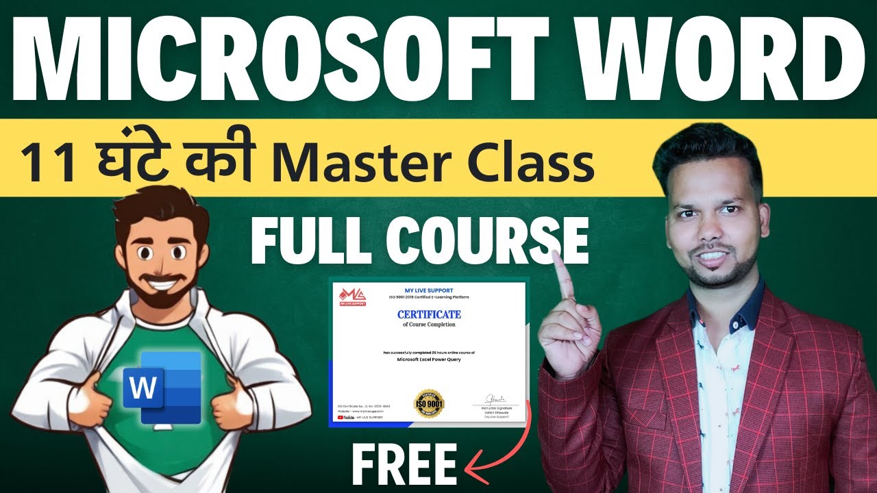 MS Word Basic to Advanced Full Course for FREE with Certificate | Hindi