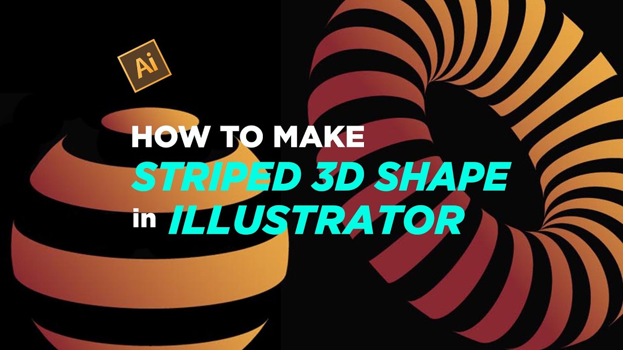 Quick Tutorial - How To Make Striped 3d shape in Adobe Illustrator