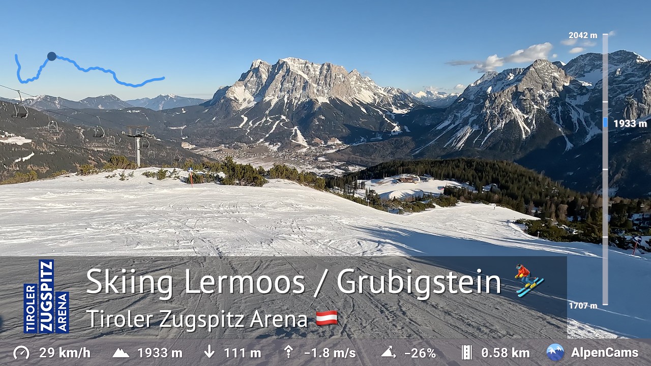 Skiing Lermoos / Grubigstein ⛷️ Tour of the Ski Resort | Tiroler Zugspitz Arena