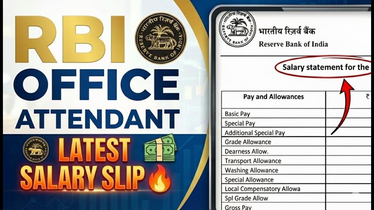 🔥RBI Office Attendant 2025 Revised Salary Slip | More Then 60k Per Month? 💰