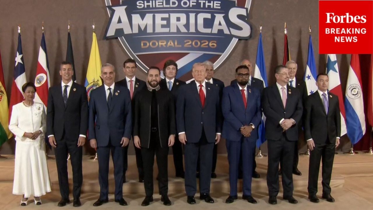 JUST IN: Trump And Leaders Of American Countries Attend Shield Of The Americas Summit In Doral, FL