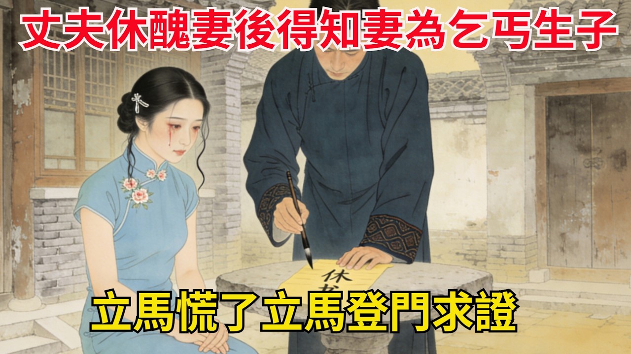 丈夫休了久婚不孕的醜妻，壹年後竟得知妻子為乞丐生下壹子，丈夫慌了立馬登門求證 #故事頻道#民間故事#故事分享#中國文化#情感#聽書