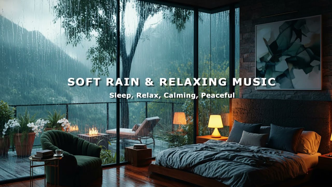 Deep Sleep Music with Peaceful Piano + Rain Sounds | Healing Music for Sleep, Stress Relief, Anxiety