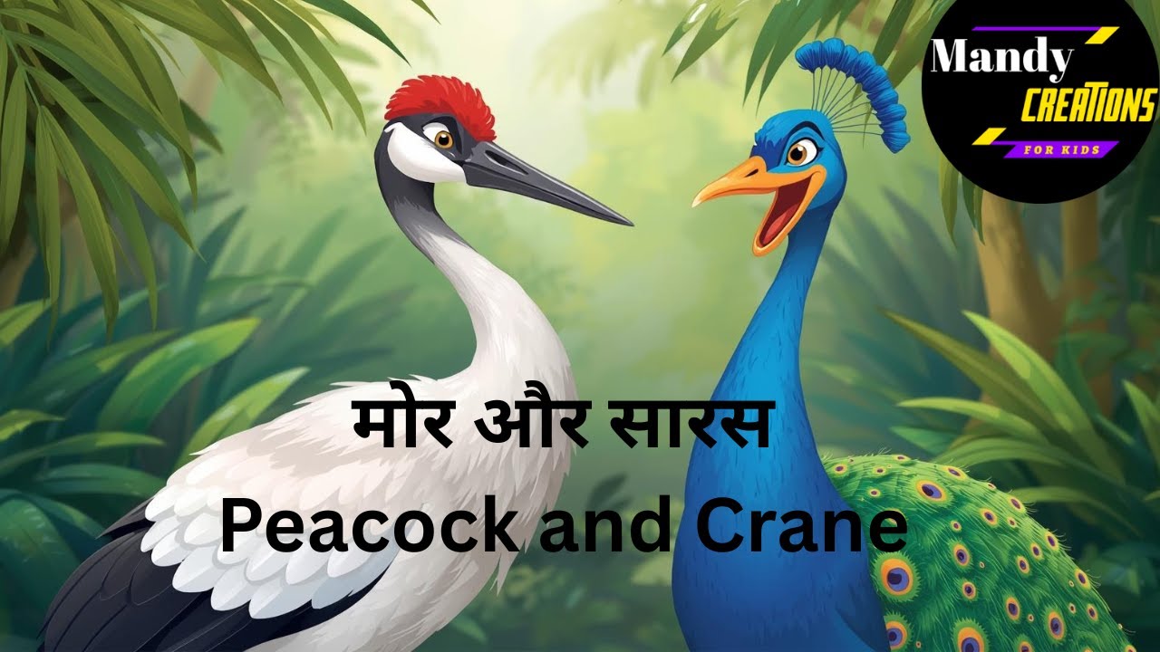 मोर और सारस(पंचतंत्र की कहानी ) Peacock and Crane Hindi Kahani | short moral story in Hindi