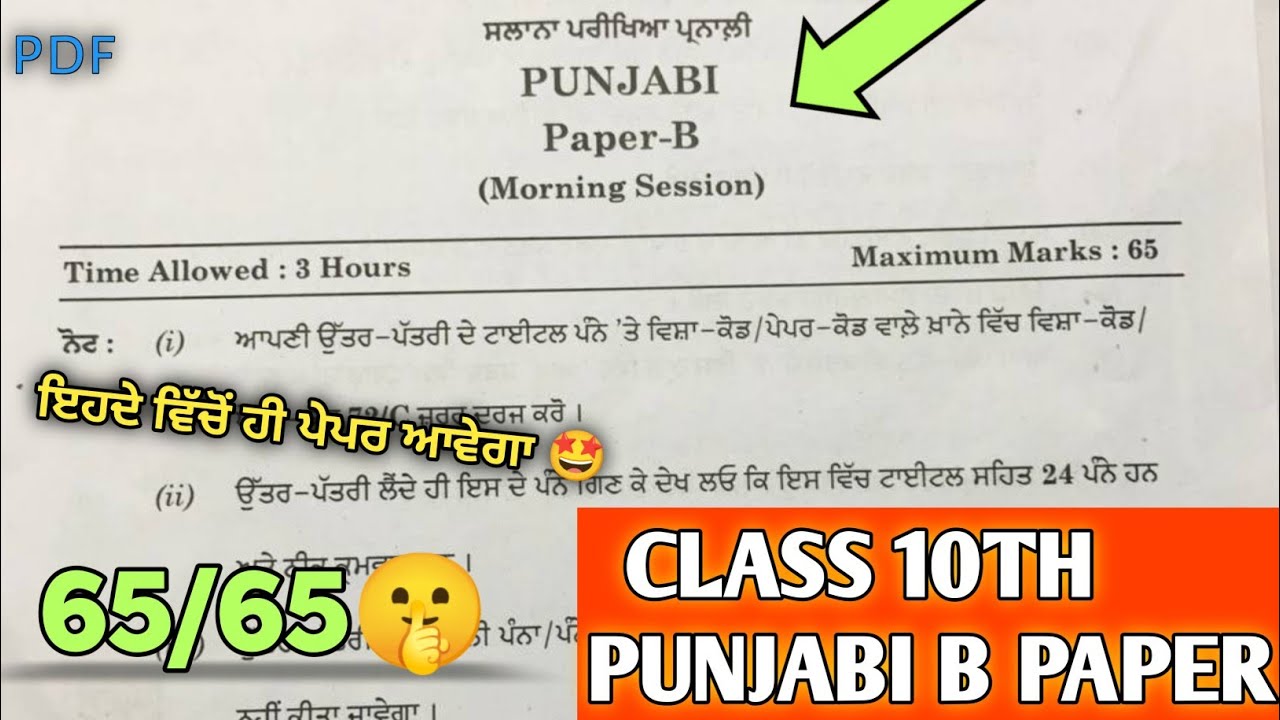 10th class punjabi b final paper 2025 | Pseb class 10th punjabi b paper 25 March 2025