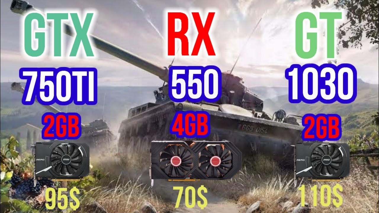 RX 550 4GB VS GTX 750TI 2GB VS GT 1030 2GB (GDDR5) top cheapest GPU 2021