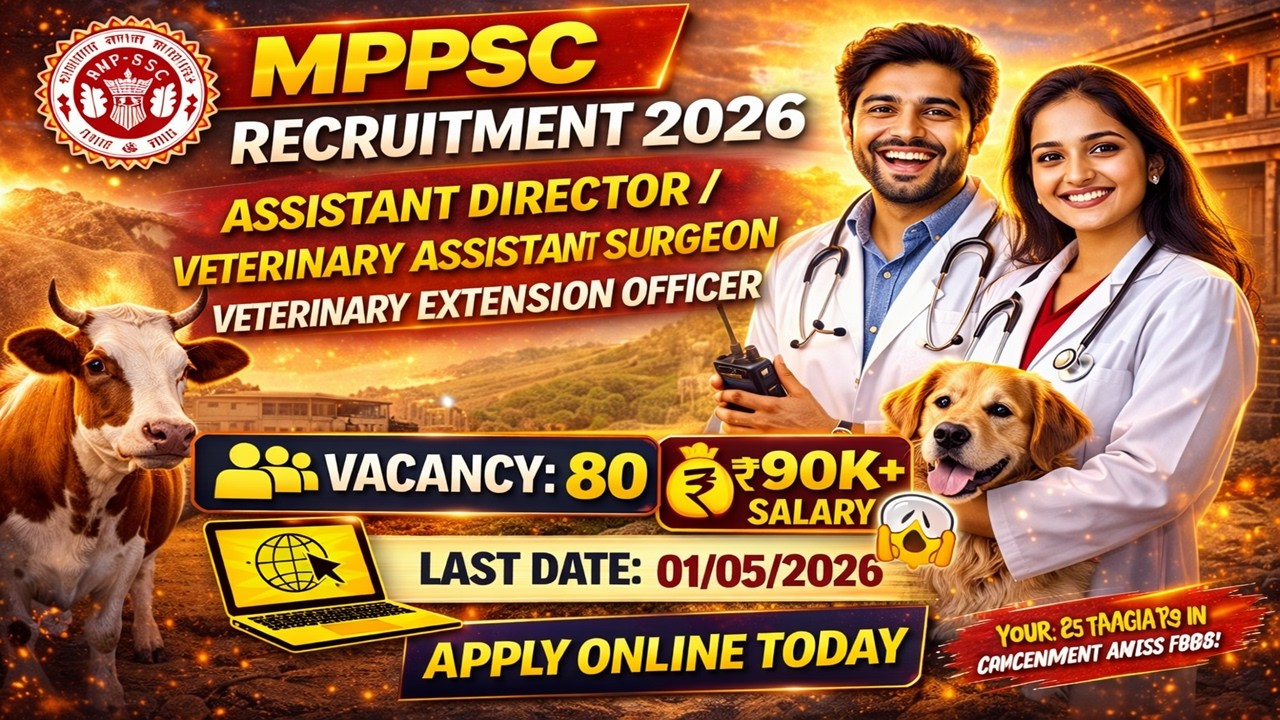 MPPSC Assistant Director / Veterinary Surgeon / Veterinary Extension Officer Recruitment 2026