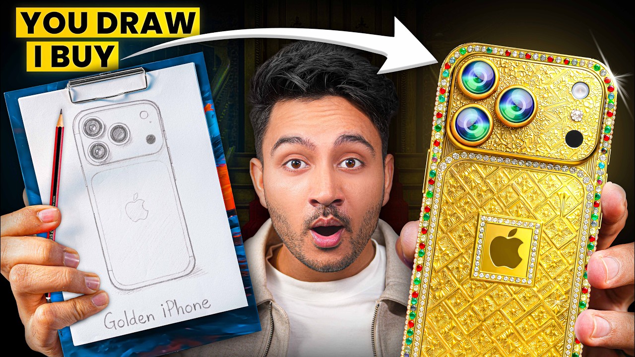 Whatever You DRAW, I Will Buy it Challenge !! Gold iPhone 🔥