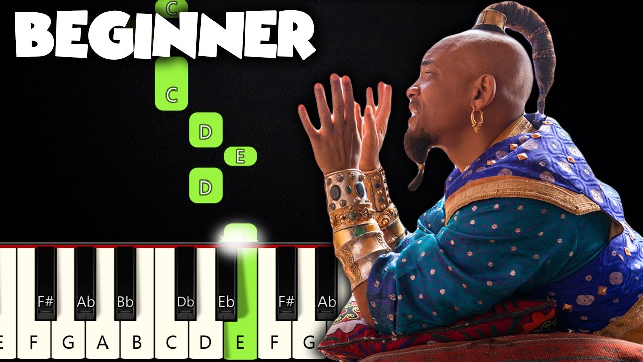 Prince Ali - Aladdin (Will Smith) | BEGINNER PIANO TUTORIAL + SHEET MUSIC by Betacustic