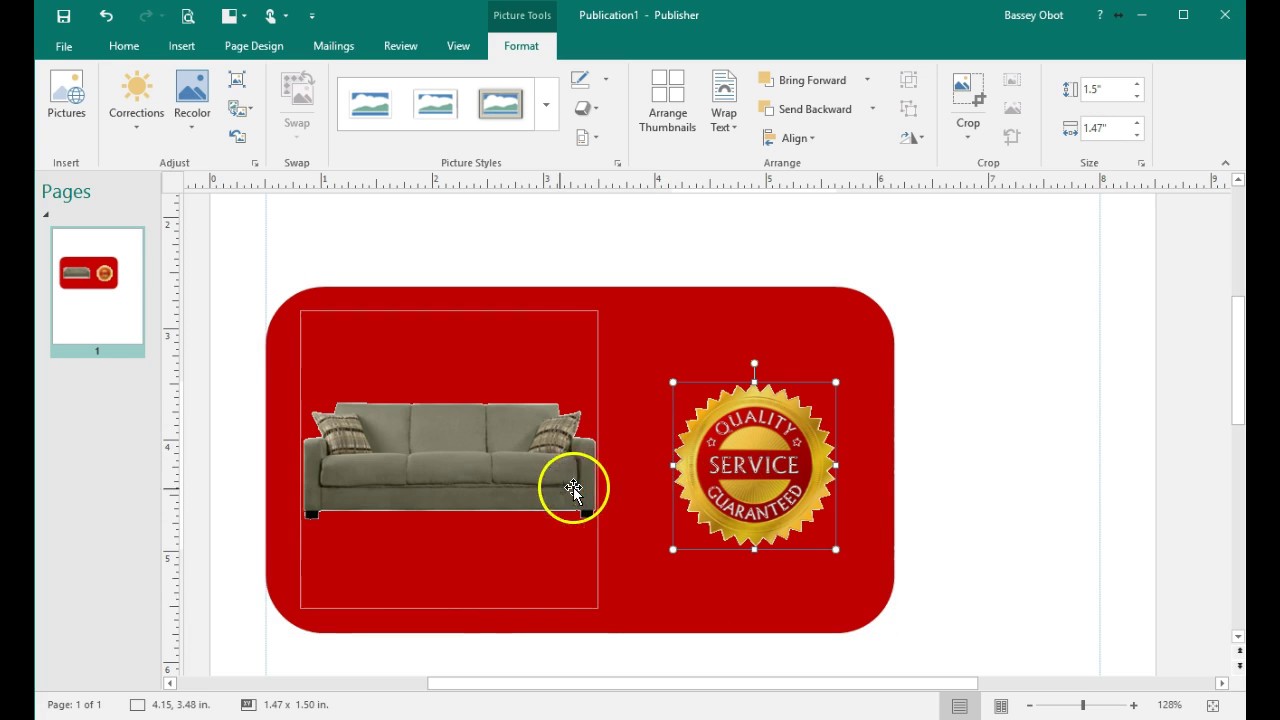 How to create a transparent background image using only ms-publisher