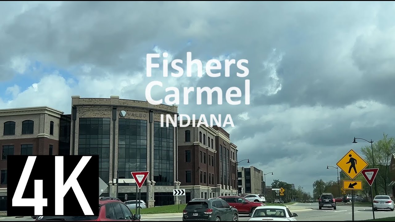 Road Tour of Fishers & Carmel, IN in 4K - Driving in Downtown Fishers & Carmel - Best Places to Live