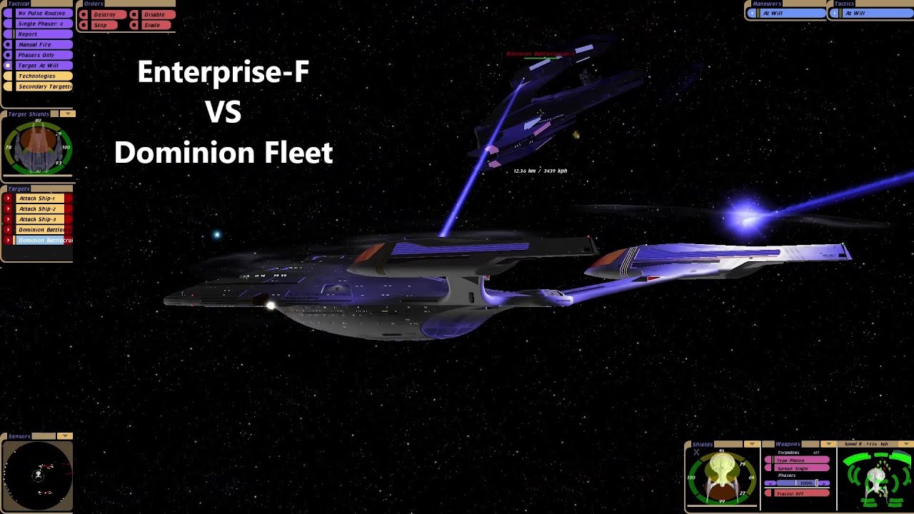 USS Enterprise F VS Dominion Fleet | Starfleet VS Dominion | Star Trek Bridge Commander Battle |