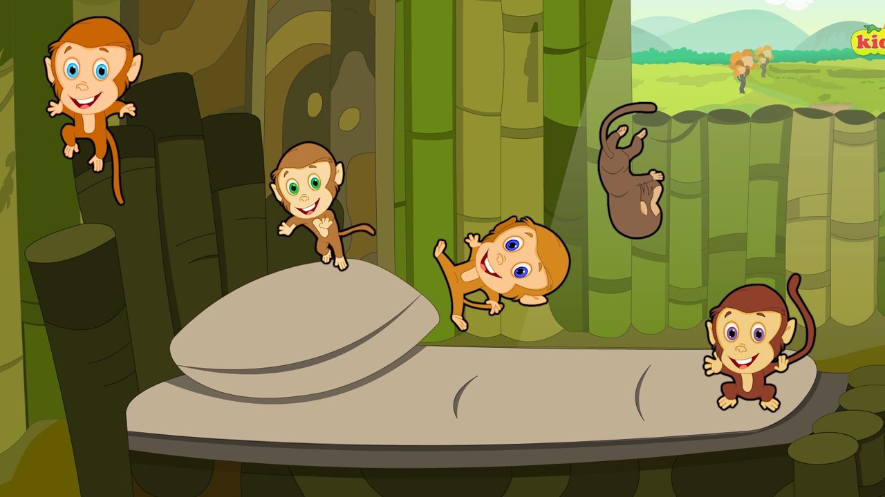 Five Little Monkeys Jumping On The Bed - Popular Children Nursery Rhymes I Kids Songs