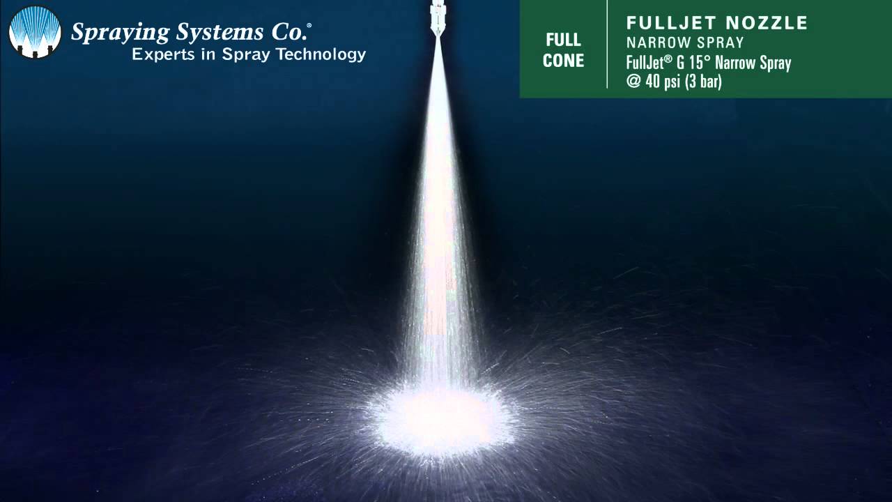 FullJet&reg; G-15 Narrow Angle Spray Nozzle Pattern Demonstration by Spraying Systems Co.