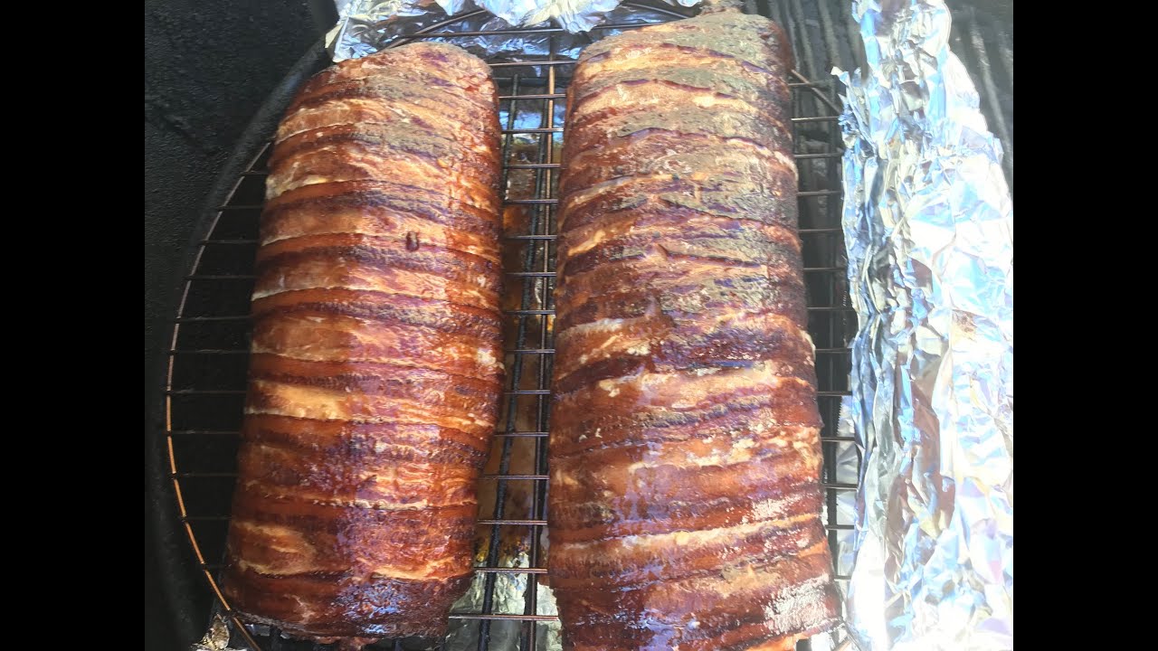 Bacon Wrapped Stuffed Pork Loins, for Company Christmas Party