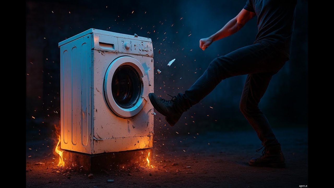 Может ли стиральная машина танцевать? Посмотрите это эпическое разрушение!