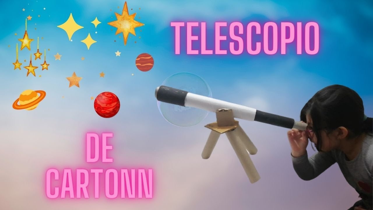 como hacer telescopio de cartón material reciclado