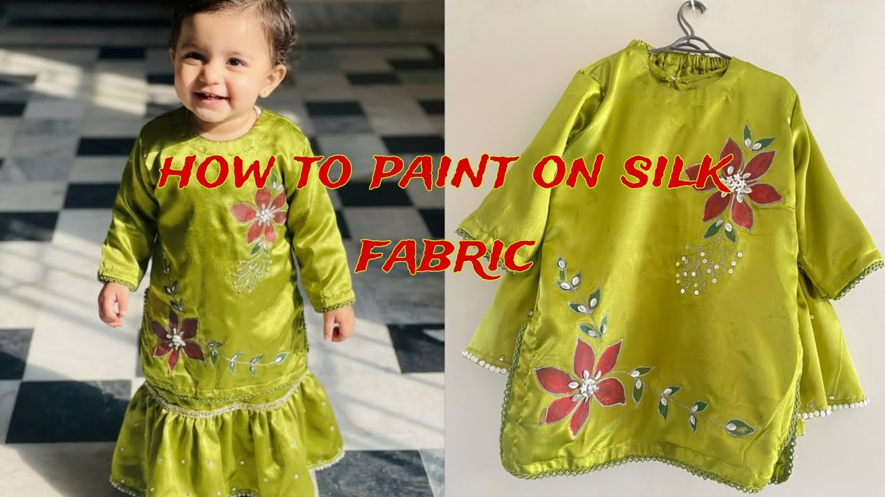 How to Paint on Silk Fabric | Hand Painting on Short Silk for Kids Dress | Easy Step by Step