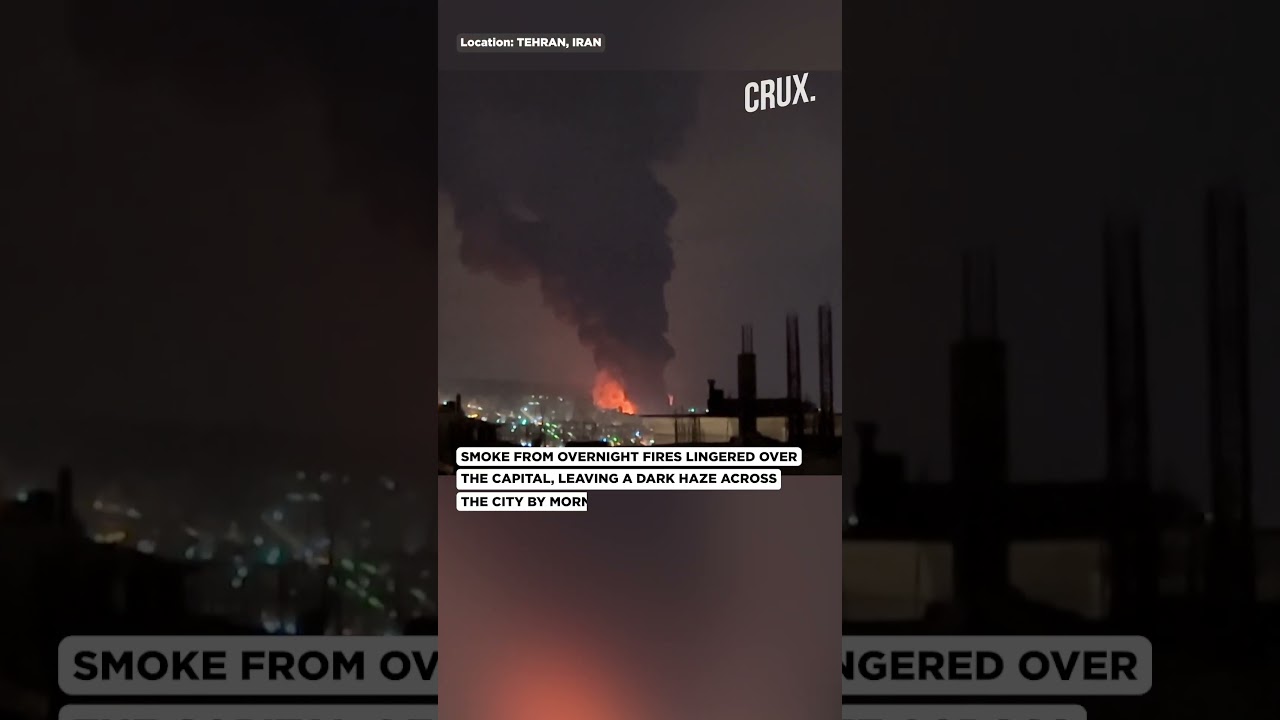 On Cam: Massive Fire Engulfs Tehran&rsquo;s Oil Facilities After Israeli Strikes