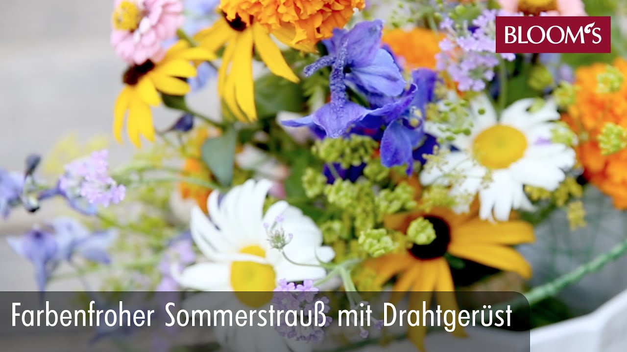 Farbenfroher Sommerstrauß mit Drahtgerüst | DIY Sommerdeko | summer decoration | BLOOM’s Floristik