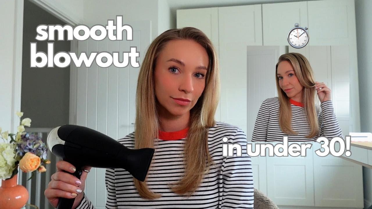 Smooth Blow Out In Under 30 Minutes! Straight Blowdry Tutorial For Wavy, Frizzy Hair With ghd Helios