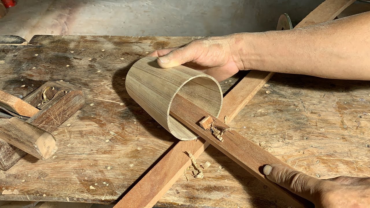 Building Wooden Mug With Traditional Way - ASMR - Amazing Woodworking Skills
