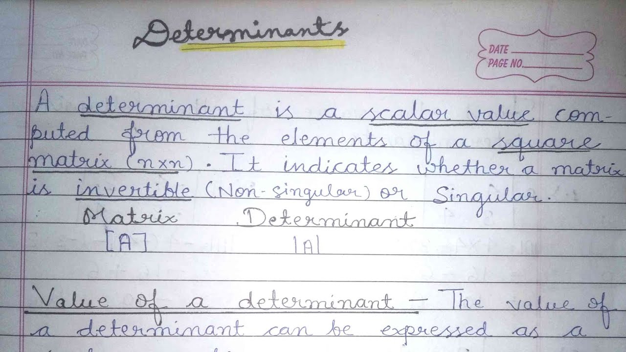 Determinants | Mathematical Economics| 