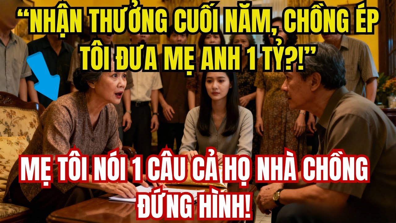 Nhận Thưởng Cuối Năm, Chồng Ép Tôi Đưa Cho Mẹ Anh 1 Tỷ, Mẹ Tôi Chỉ Nói 1 Câu Khiến Cả Họ Đứng Hình