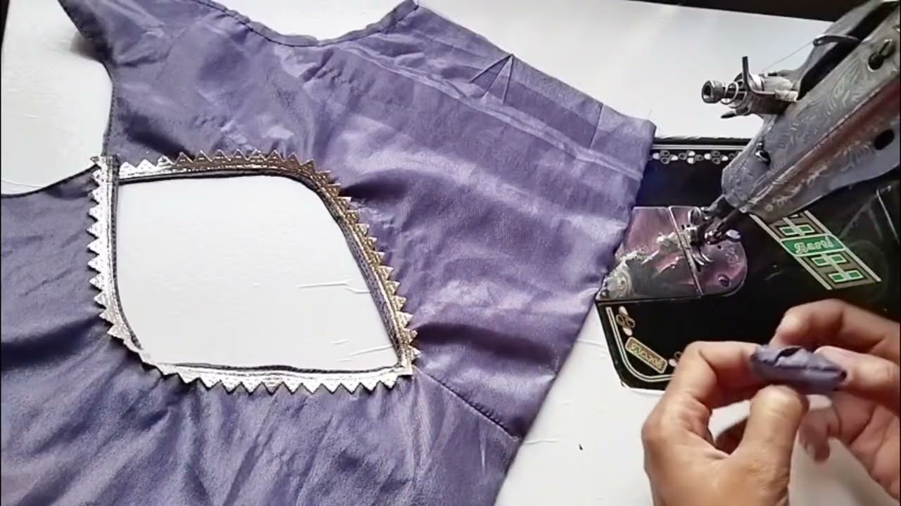 Boat neck design cutting and stitching||neck design ||blouse design 
